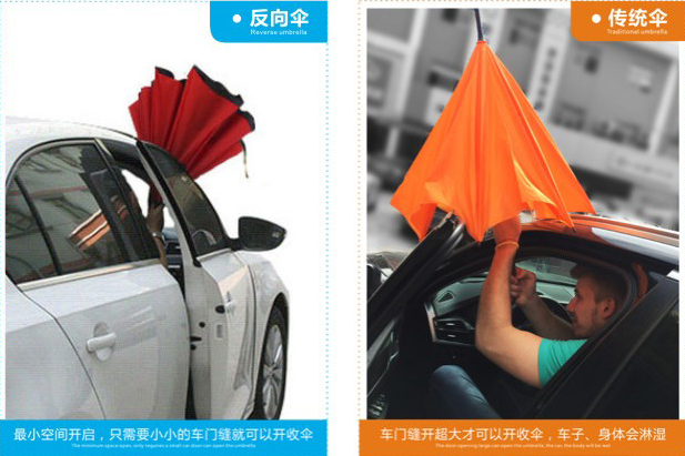 反（fǎn）向傘與傳統（tǒng）傘的對比（bǐ）